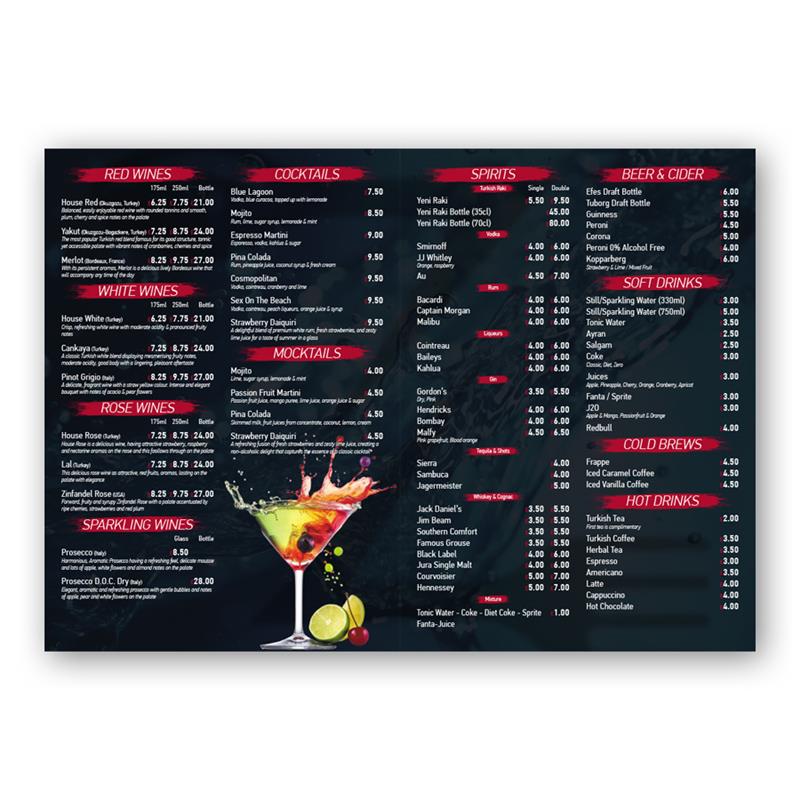 Drinks Menu Design